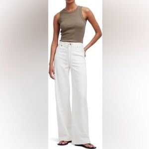 MADEWELL White Wide-Leg Jeans with Drawstring